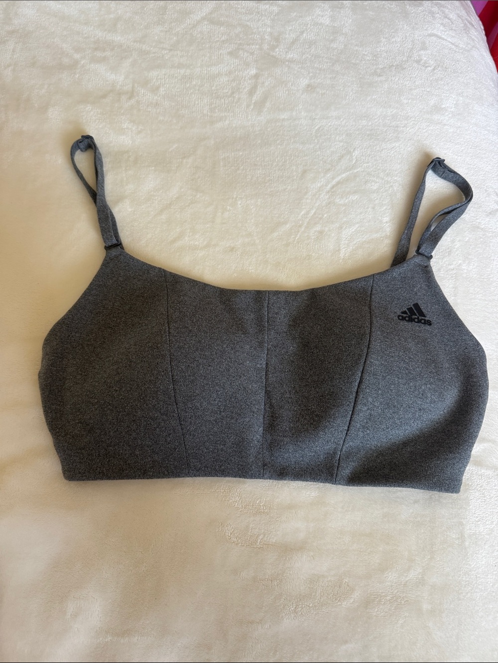 adidas Grey Low-Impact Adjustable Strap Sports Bralette